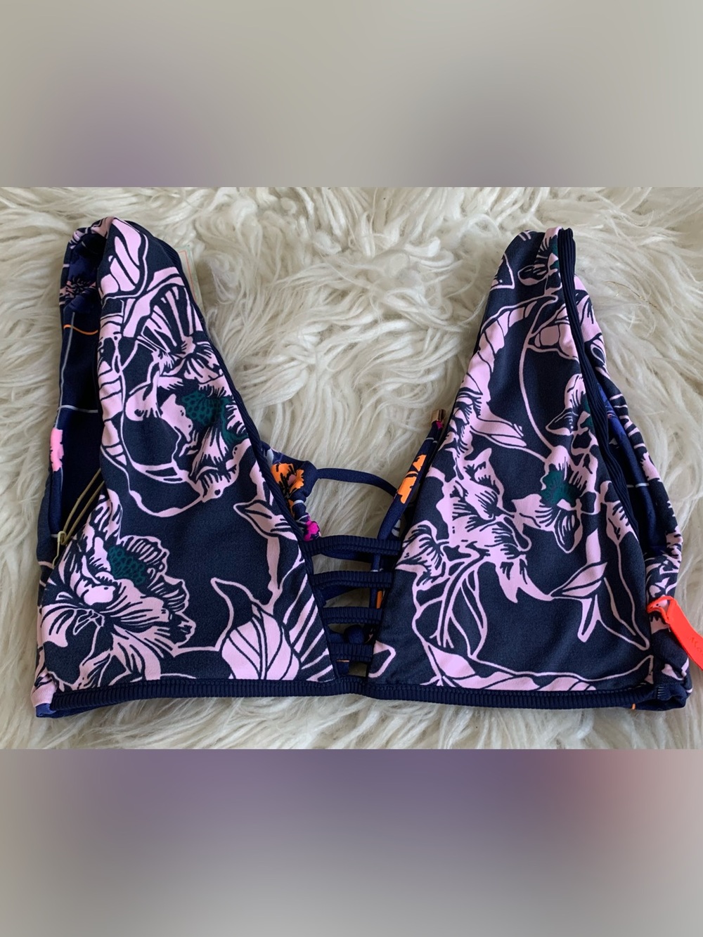 NWT Maaji Dazzling Rib 4-Way Reversible Bikini Swimsuit Top Multicolor Size L